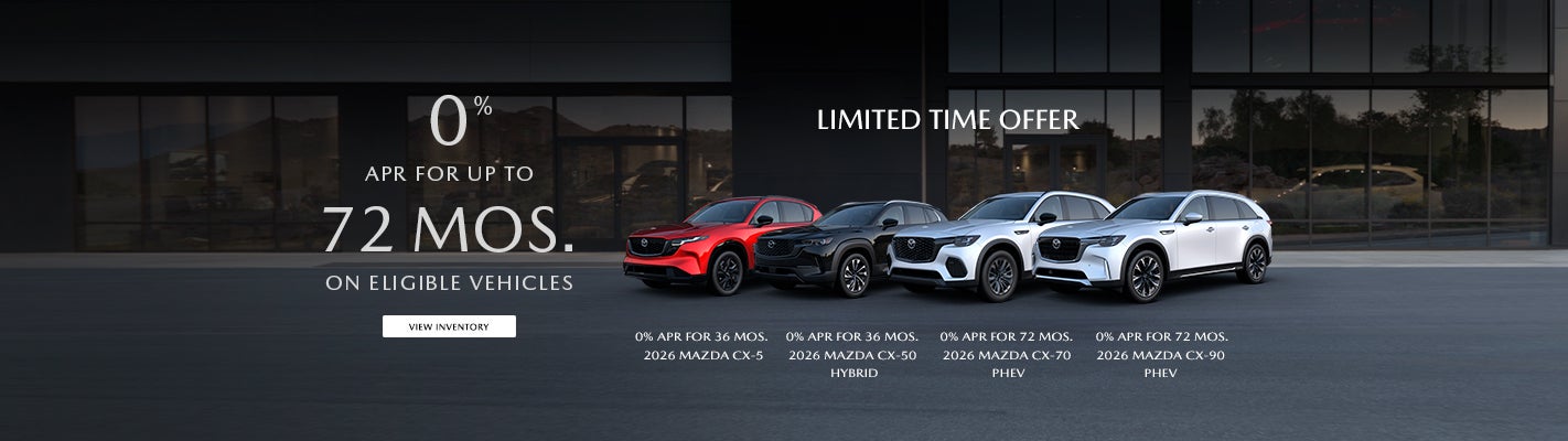 0% APR FOR UP TO 72 MOS. ON ELIGIBLE VEHICLES
